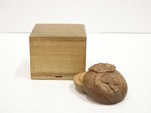 古物　霊芝彫一刀丸香合（保護箱）